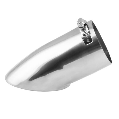 

Ryanstar Universal TSV Stainless Steel 2.2" Exhaust Muffler Chrome Exhuast Pipe Rear Tail Throat Liner