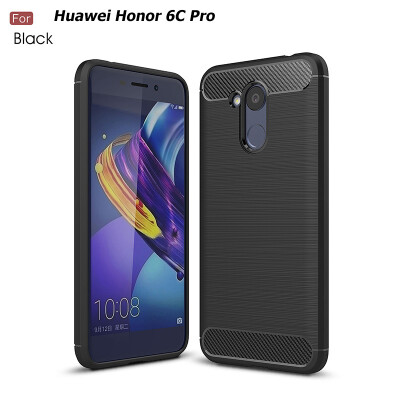 

Carbon fiber silicone case for huawei honor 6c pro 52inches funda coque tpu brushed cover etui tok hoesje husa skal