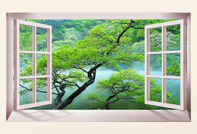 

Custom 3d mural Landscape trees window mural wallpaper background wallpaper modern decorative sofa TV room wallpaper