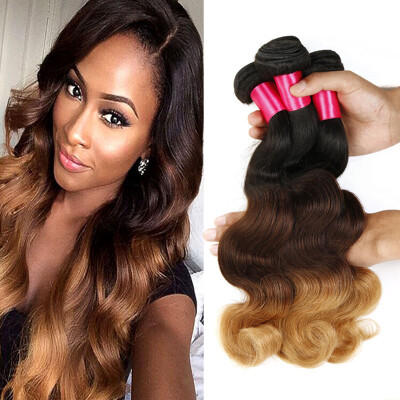 

Ombre Hair Brazilian Body Wave Human Hair Extensions 3 Tone Ombre Weaves 3pcs 100gpcs 100 Unprocessed Brazilian Body Wave Hair