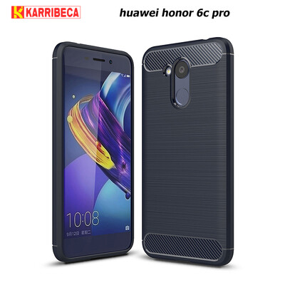 

Carbon fiber silicone case for huawei honor 6c pro 52inches funda coque tpu brushed cover etui tok hoesje husa skal