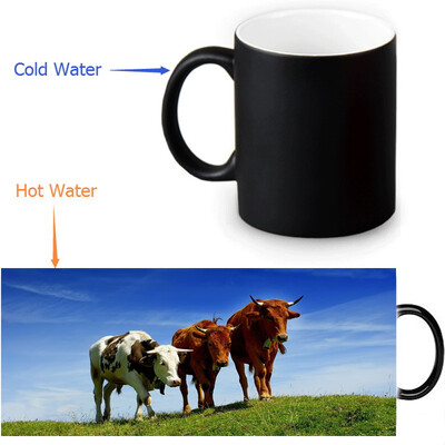 

Cow 350ml12oz Heat Reveal Mug Color Change Coffee Cup Sensitive Morphing Mugs Magic Mug Milk Tea Cups