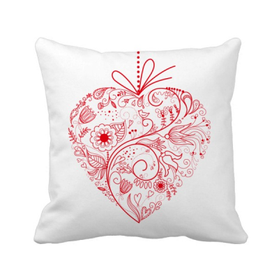 

Flowers Vines Valentines Day Red Square Throw Pillow Insert Cushion Cover Home Sofa Decor Gift