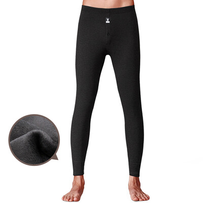 

Playboy alpaca warm pants men plus velvet thickening long pants men warm leggings men deep gray ash XXL