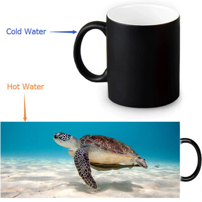 

Sea Turtle 350ml/12oz Heat Reveal Mug Color Change Coffee Cup Sensitive Morphing Mugs Magic Mug Milk Tea Cups