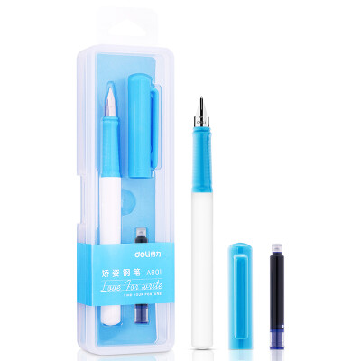 

Deli deli EF Mingjian Youshang Series Correction Pens Pens Positive posture Pens Words accompanying set Gifts Capsules Light blue A901