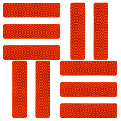 

3M Diamond Grade Reflective Warning Sticker Fluorescent Orange Car Sticker 3x12cm 10 Pieces Car Bike Electric Motorcycle Scooter Helmet Night Safety Reflective Film