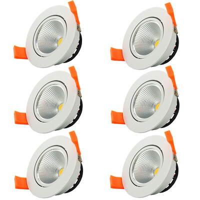 

6PCS / lot привело 3W белый свет светодиодный COB чип downlight привело утопленный светодиодный потолочный светильник