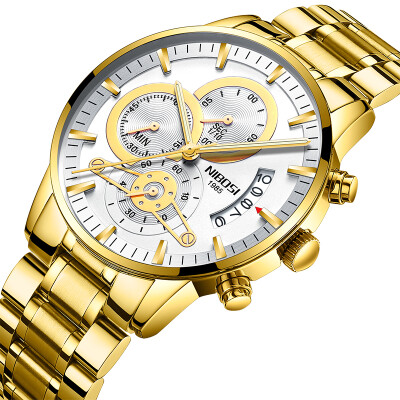 

часы мужские NIBOSI Топ люксовый бренд Модные наручные часы из нержавеющей стали мужские часы водонепроницаемые Relogio masculino