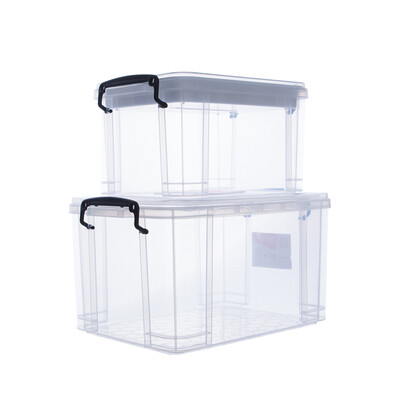 

Citylong plastic storage box small transparent anti-pressure thick food grade material storage box toy storage box one big one small two-piece set 1672