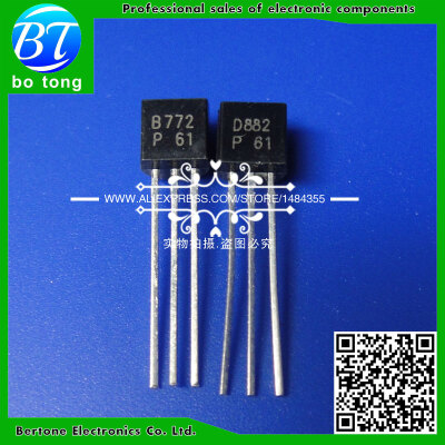 

2SD882+2SB772 TO-92 D882 B772 each 10pcs all 20pcs Power Transistors