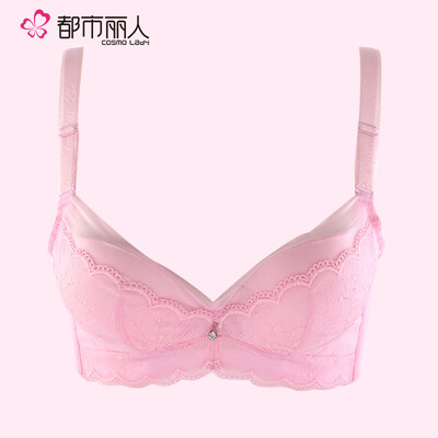 

Urban beauty special underwear sexy lace comfortable gathering adjustment bra 088597 pink 3475B