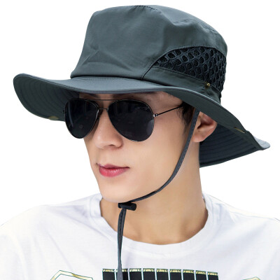 

GLO-STORY visor male summer outdoor fisherman hat breathable mesh sun hat MMZ824248 dark gray