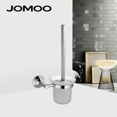 

JOMOO настенный латунный хромированный отделка щетки для туалетной бумаги с базовым закаленным стеклянным кубком для очистки ванной комнаты