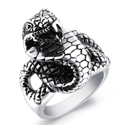 

316l Stainless Steel Snake Ring Men High Quality Punk Vintage Style Finger Rings Biker Exquisite Jewelry For Man OR578