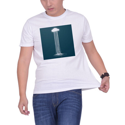 

Mens O Round Neck Casual Short Sleeves Fashion Cotton T-Shirts Cloud Digital Print