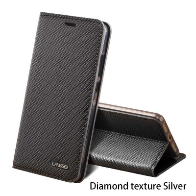 

Business style Genuine Leather flip Case For Samsung S6 S7 S8 Plus Note 8 Diamond texture 3 card slots phone cover