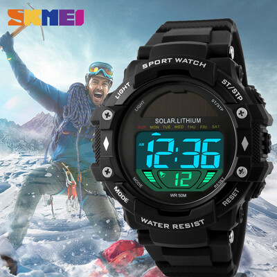 

2018 nieuwe skmei trendy merk mannen militaire sport horloges mode digitale led zonne-energie mens horloges horloge orologio uomo