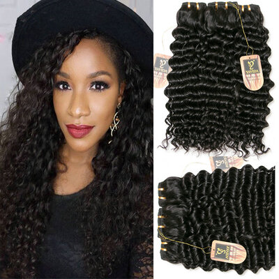 

YAVIDA Hair 7A Indian Virgin Hair 3 Bundles Indian Deep Curly Virgin Indian Hair Deep wavy Human Hair Weave