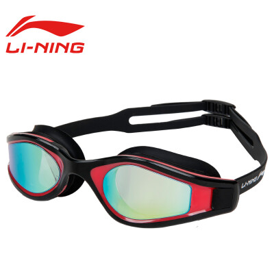 

Li Ning (подкладка) очки для взрослых мужчин и женщин HD водонепроницаемый туман большой коробке гальванические плавательные очки LSJN598-2 черный и синий