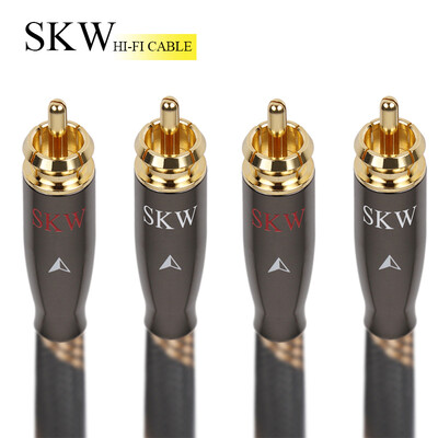 

SKW BG-04 fever double lotus head audio cable red&white line 2RCA extension cable AV audio two to two signal cable CD amplifier computer audio cable 05 meters