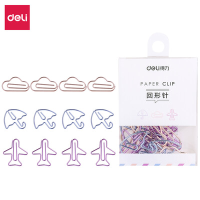 

Deli deli 12 pieces cute modeling plating office paper clip 0055