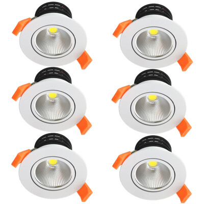 

6Pcslots led 7W Warm White LED COB chip downlight led Recessed white led lamp epistar LED Ceiling light Spot Light ceiling
