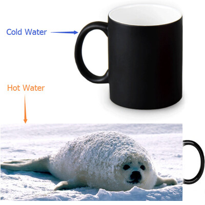 

Harp Seal 350ml12oz Heat Reveal Mug Color Change Coffee Cup Sensitive Morphing Mugs Magic Mug Milk Tea Cups