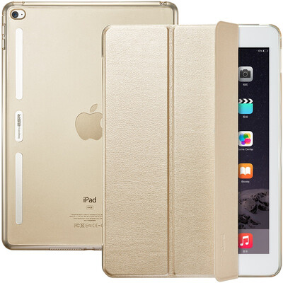 

(ESR) Apple iPad Air2 / 6 protective cover / shell light and thin anti-broken soft frame three fold stent dormant leather gloves Yue Yue color series of quiet black
