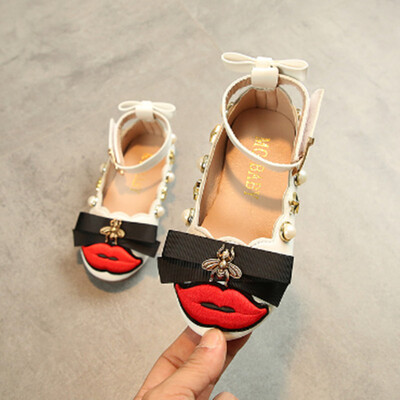 

Kids Shoes for Girl Princess Flat 2018 Spring New Fashion Pearl Bow Children Shoes Girls Shoes Pu Leather Sandals Baby Shoes