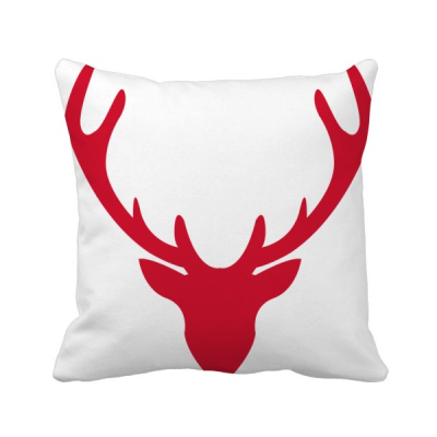 

Christmas Elk Avatar Red Festival Square Throw Pillow Insert Cushion Cover Home Sofa Decor Gift