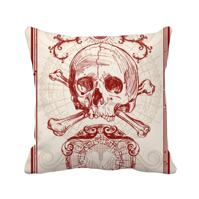 

Red Crown Skeleton Poker Card Pattern Square Throw Pillow Insert Cushion Cover Home Sofa Decor Gift