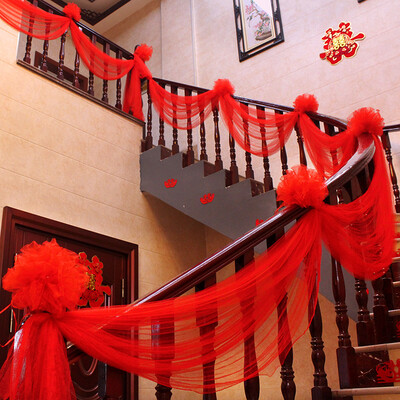 

Ke Liying 9M wedding supplies stair handrail decoration wedding room layout creative flower ball large snow yarn wedding new h