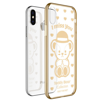 

Teddy Collection Apple x Mobile Shell iPhonex / 10 Обложка Гальваника Прозрачный силиконовый Anti-drop мягкая раковина Teddy doll