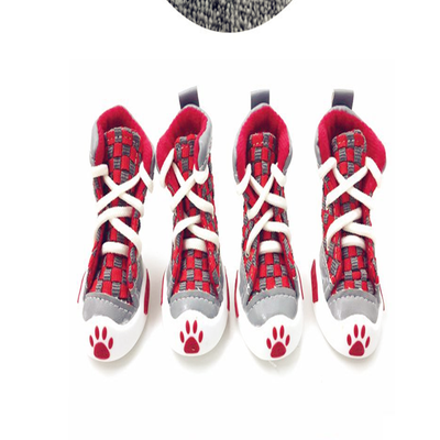 

4 waterproof winter pet dog shoes non-slip rain boots snow boots thick warm cat dog puppy socks short boots winter plus velvet bra