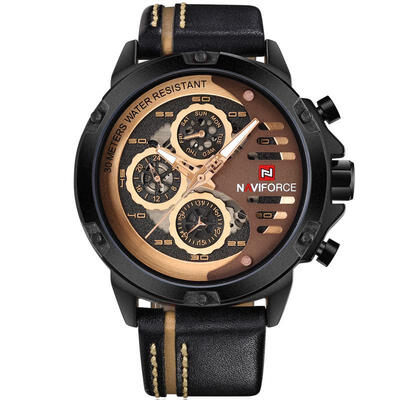 

NAVIFORCE Мужские часы Лучшие бренды Роскошные водонепроницаемые 24 часа Дата Кварцевые часы Мужчины Кожаные спортивные наручные часы Мужчины Водонепроницаемые часы