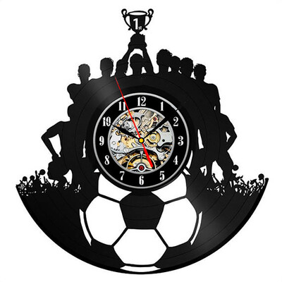 

Football Sport Gift Vinyl Record Wall Clock Soccer Vinyl Record Clock Kids Wall Clock Gift Ideas