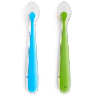 

Munchkin baby silicone soft spoon baby soft food supplement soft head spoon 2 Pack