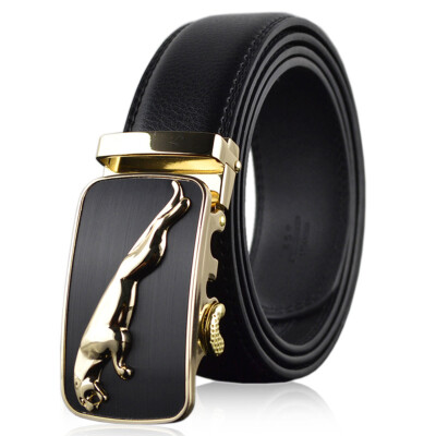 

New Hot Men Automatic Buckle Designer Pants Leather Waist Belts Business Cowskin And Luxury -Black