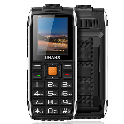 

Original Uhans V5 Dustproof Shockproof Dual Sim Card 2500Mah Battery GSM Big Speaker n Flashlight Outdoor feature phone