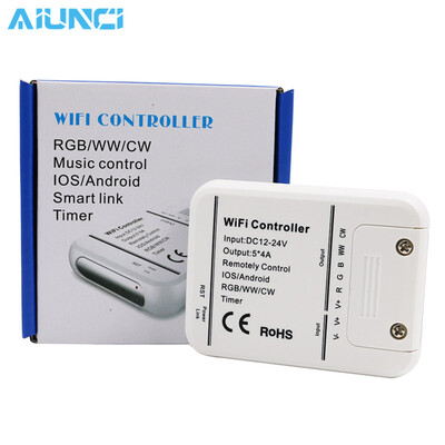 

Wi-Fi светодиодный rgb контроллер DC12-24V 5 Каналы RGB/WW/CW для Светодиодные ленты применимо к iOS и Android мобильного