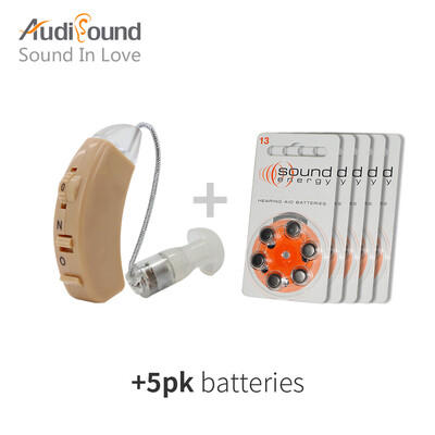 

High Quality Brand New Audisound Hearing Aids Behind The Ear Hearing Amplifier For Elder Ear Care with 30PCS5 CARD A13 Battery