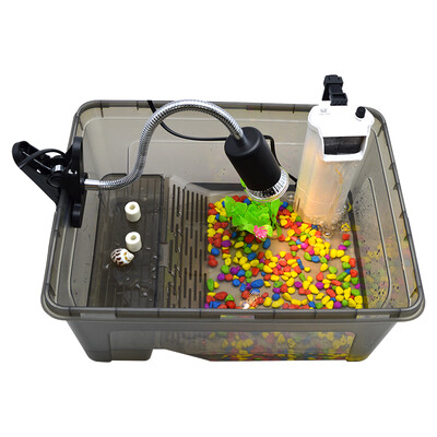 

Hanyang HANYANG turtle tank with drying platform turtle turtle Brazilian tortoise turtle turtle breeding box turtle turtle cylinder drying back with drying backlight filter black large