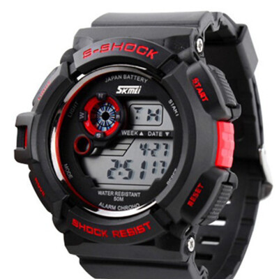 

SKMEI 9032 Men LED Digital Alarm Date Sport Rubber Quartz 30M Waterproof Wristwatch