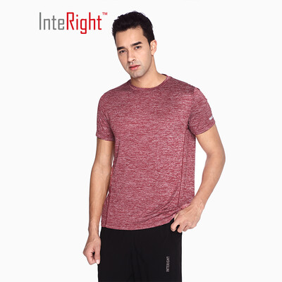 

INTERIGHT summer T-shirt male running training sports short-sleeved cationic T-shirt hemp red