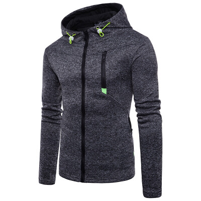 

Mens Fashion Casual Cotton Warm Hoodies Sweatshirt Long Sleeves Slim Multi-Zip High Quality Jacket Coat