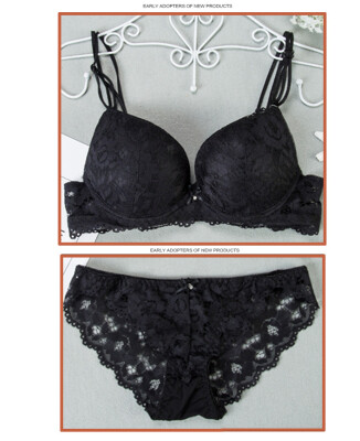 

Small breasts gather The lady of the cup has a steel ring Sexy lace European&American Wind Underwear bra suit