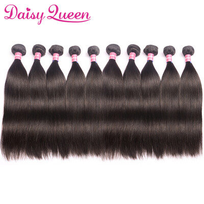 

8A Brazilian Virgin Hair Straight 10 Bundles Brazilian Straight Virgin Hair Unprocessed Brazilian Human Hair Weaves Daisy Queen