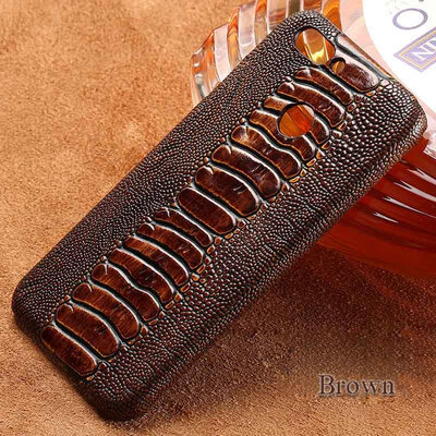 

Genuine Leather Phone Case For Huawei Nova 2 Case Ostrich Foot Texture For P10 P20 Pro Back Cover