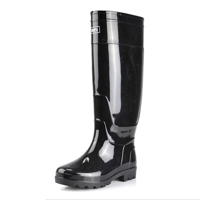 

Warrior high-duty rain boots rubber shoes work shoes water shoes mens rain boots HXL8199 black high tube 44